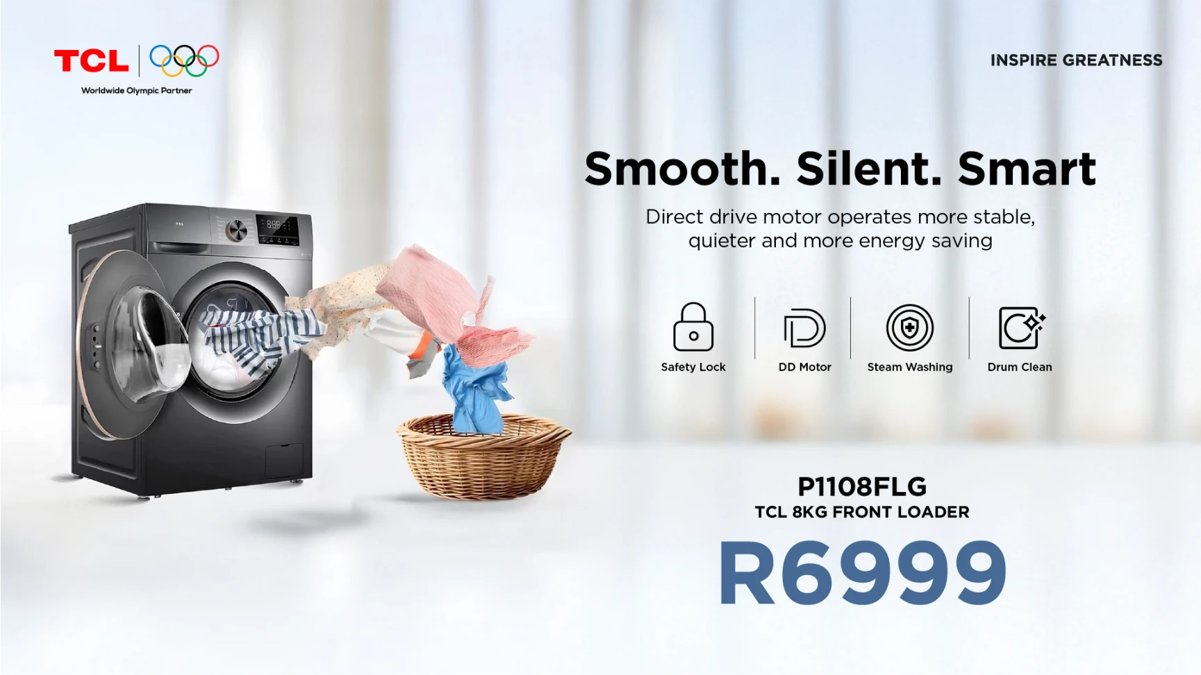 Smooth. Silent. Smart – TCL 8kg Front Loader retail campaign gallery image 4